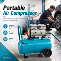 Compresseur d'air silencieux sans huile 850W 30L 8 bars 60L/min 220V Compresseur d'air à piston portable pour atelier usage industriel