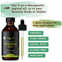 Huile de Moringa Pure à Marque Blanche, Pressée à Froid, Hydratant Naturel, Huile Essentielle de Graines de Moringa pour Soin Peau et Cheveux