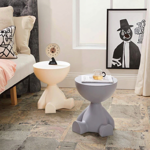 Simple en plastique grand ménage salon canapé Table <span class=keywords><strong>d</strong></span>'appoint multifonction petit support de rangement Table basse mobile Style crème - Product Image 1
