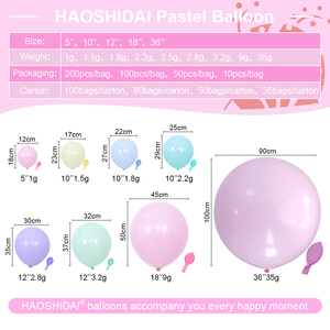 Globos <span class=keywords><strong>de</strong></span> Látex Macaron Arcoíris Pastel <span class=keywords><strong>de</strong></span> Gran Venta en Colores Rosa y Morado para Suministros <span class=keywords><strong>de</strong></span> Fiesta - Product Image 3