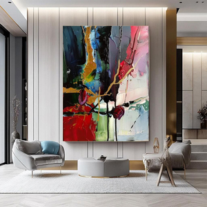 Dipinto Originale da <span class=keywords><strong>Giardino</strong></span> su Tela con Texture 3D, <span class=keywords><strong>Arte</strong></span> Murale Floreale Colorata, Dipinto a Olio per Soggiorno - Product Image 4
