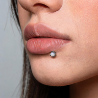 Piercing Labret Griffe de Dragon en Opale Blanche, Acier Chirurgical 316L, pour Lèvre, Monroe, Méduse, Hélix, Tragus, Cartilage, 16G