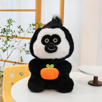 Nouvelle conception adorable : Peluche Saki assise avec fruit orange, jouet animal moderne en coton rembourré pour l'accompagnement de bébé