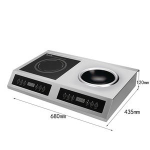 Table de cuisson à induction double brûleur 3500W*2, un foyer plat et un concave, pour usage professionnel en cuisine d'hôtel, équipement commercial AM-CD208 3500W, prix usine - Product Image 1