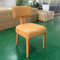 Chaise de salle à manger en cuir et tissu de style moderne siège sans bras meubles de salle à manger personnalisés haut de gamme pour la maison hôtel vill