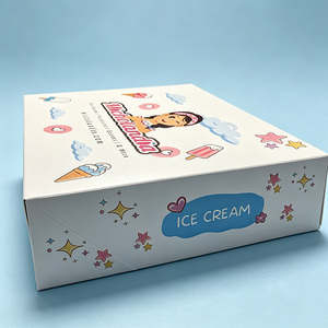 Boîte cadeau de desserts style macaron avec motif Micholandia, design de crème glacée et de bâtonnets glacés pour les fêtes - Product Image 2