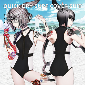 Combinaison de surf et de plongée à manches courtes avec fermeture éclair pour femme, séchage rapide, imperméable, maillot de bain et tenue de plage, vente en gros, 1 pièce - Product Image 2