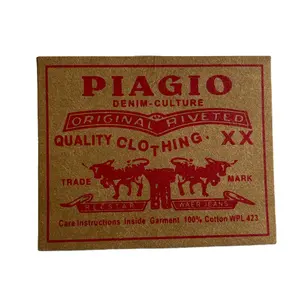Etiqueta de cuero de papel Kraft con impresión de logotipo de marca personalizada de alta calidad para prendas de vestir <span class=keywords><strong>Jeans</strong></span> ropa parche de cuero - Product Image 1