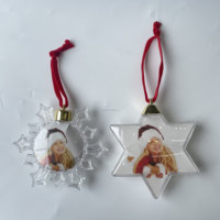 Boules de Noël transparentes brillantes en PS vierges à insérer, pendentifs uniques en forme de flocon de neige irrégulier ou de cœur, souvenirs festifs à suspendre à l'arbre de Noël