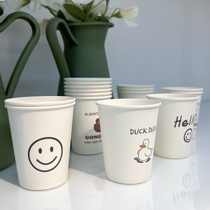 Vasos de papel desechables con diseño de dibujos animados en forma de cilindro para fiestas, uso en bebidas frías, 100 unidades, venta al por mayor - Product Image 4