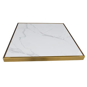 التجارية الفاخرة مصمم المستوردة أسود الزفاف مربع حجر أعلى طاولات طعام المطعم - Product Image 6