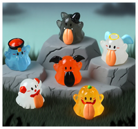 En vrac mignon 3D objet lumineux halloween miniature décoratif jardin résine personnage brillant dans le noir mini figuration sac aveugle