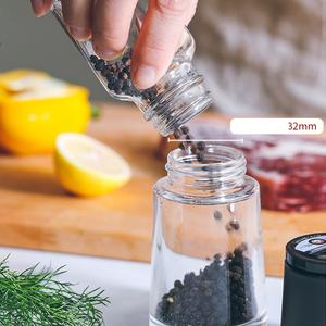 New Arrival Customized Classic 120ml Round Transparent Glass <b>Grinder</b> Bottle with <b>Plastic</b> Mill Premium Personalized Mills - Product Image 6