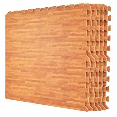 Ready to ship 2cm wood grain print floor mats for living room eva mat indoor puzzle baby play mat