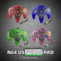 Control Remoto Retro con Cable, Joystick, Gamepad, Freno de Mano, Motor de Vibración, Compatible con Consola de Videojuegos N64