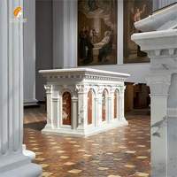Conception religieuse Pierre de marbre naturel Table d'autel de prière pour l'église catholique