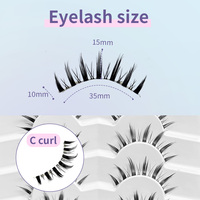 Faux Cils Fairy Comic Sunflower C Curl 10 15mm Effet Spiky Wispy Naturel 35mm Bande 7 Paires Vente en Gros OEM ODM
