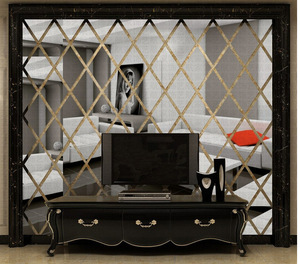 3D Acrylic <b>Mirror</b> <b>Wall</b> Stickers 50 * 50cm DIY Diamond Acrylic <b>Mirror</b> <b>Wall</b> Stickers Living Room Decoration <b>Wall</b> Stickers - Product Image 5