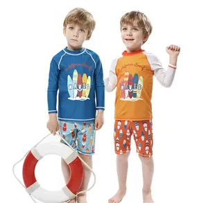 Boys Swimsuit Rash Guard Toddler Kids Long Sleeve Shark 2 Piece Swimwear