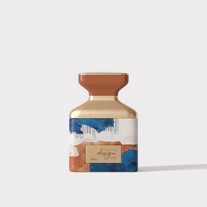 Atomizador de <span class=keywords><strong>Perfume</strong></span> de Diseño Único y Lujoso Estilo Árabe, 50 ml, Etiqueta Privada, Botella de Vidrio Vacía para Fragancias, Caja de Empaque con Tapa Dorada - Product Image 1