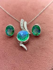 High Quality Natural Stone Jewelry Collection with <b>Real</b> Quartz <b>Crystal</b> Pendant and Matching Earrings for 925 Sterling Silver - Product Image 2