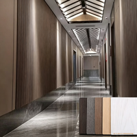 Paneles de Pared Modernos con Diseño de Madera de Bambú, Panel de Puerta, Paneles de Pared Flexibles sin Pintura, Tableros Decorativos de PVC para Hoteles y Villas