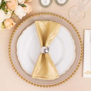 Serviette de table en satin rayée avec bande tonale pour la location en gros d'événements, les commandes de conférences, de repas et de banquets - Product Image 1