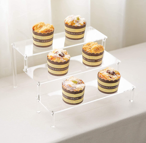 3 Bước Rõ Ràng <span class=keywords><strong>Acrylic</strong></span> Hiển Thị <span class=keywords><strong>Riser</strong></span> Cupcake Đứng Hiển Thị Cho Trang Trí Và Tổ Chức - Product Image 3