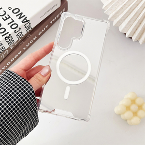 Siêu gương chống rơi không dây sạc từ acrylic trường hợp đối với Samsung cho Galaxy S23 S24 + S25 cạnh rõ ràng điện thoại di động Bìa - Product Image 1