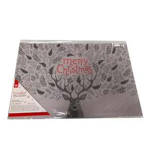 Excelentes Manteles Individuales Navideños de 43x28cm, Paquete de 20 Piezas, Diseño de Feliz Navidad, Patrón de Ciervos, Decoraciones para Mesa - Product Image 2