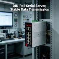 Servidor de Dispositivos Seriales de 8 Puertos para Riel DIN, RS485 a Ethernet, Transmisión Transparente, Modbus TCP, COM Virtual 40 80C