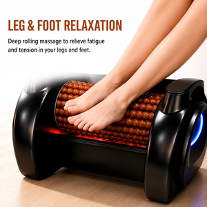 Masseur de pieds électrique avec rouleaux automatiques, en bois, pour le corps, les pieds, le dos, les fesses, avec rouleaux à billes internes. - Product Image 4