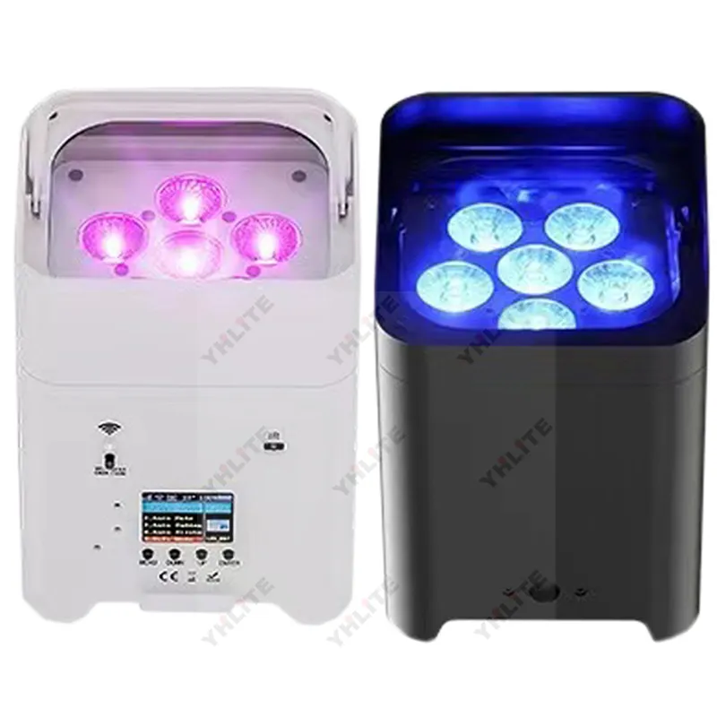 LEDバッテリーパーライト6*18W RGBWA UV6in1バッテリーアップライトLEDパーライトワイヤレスコントロールDMX512結婚式のDJパーティーディスコ用