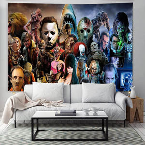 Tapiz de Pared con Estampado de la <span class=keywords><strong>Película</strong></span> de Terror T-Terrifier 3, Decoración de Pared con Buda Indio, Decoración Hippie <span class=keywords><strong>Bohemia</strong></span> de Brujería, Manta Decorativa - Product Image 1