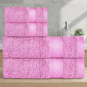 Juego de Toallas de Baño ORCHID de Color Rosa Sólido, de Algodón, Tejido de Rizo, Suaves y Absorbentes, para Uso en Hoteles - Product Image 1