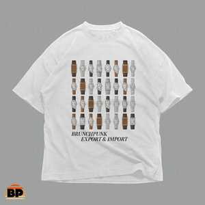 T-shirt Vintage con Grafica a Griglia di Orologi, Stile Retrò, Streetwear Oversize Unisex, Regalo Estetico Minimalista - Product Image 1