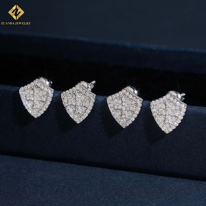 Factory Wholesale Price Hip Hop Men's Shield <b>Stud</b> Earrings S925 Sterling <b>Silver</b> Jewelry Luxury Women's Party Cross Earrings - Product Image 3