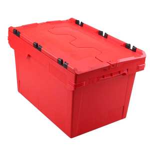 LxAxH 600x400x350mm 58 litros de capacidad color rojo universal sellable reutilizable contenedor cajas de transporte - Product Image 1