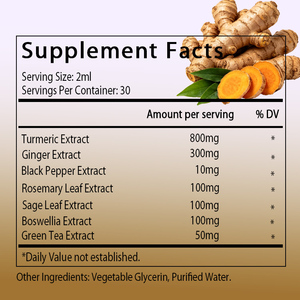 ODM/OEM Venta Caliente: Extracto Líquido de Cúrcuma y Pimienta Negra - Sin Alcohol, para Apoyo Digestivo e Inmunológico - Product Image 2