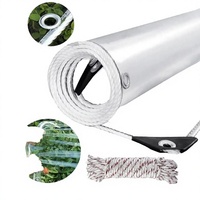 Bâche PVC transparente enduite pour extérieur, matériau de tente et auvent en tricot warp laminé, imperméable, bord renforcé, léger, anti-UV