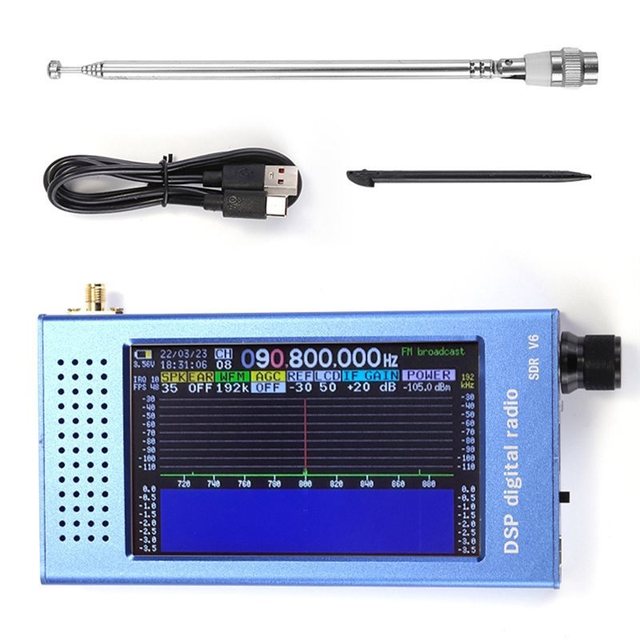 FULL-SDR V6 Digital Shortwave Radio with 4.3-Inch IPS Screen MW/SSB/CW/HAM Full Band Receiver