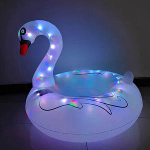 Flotteurs de piscine gonflables à LED pour adultes, bouée avec lumière LED, chaise longue de piscine flamant rose, installations de divertissement aquatique - Product Image 2
