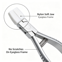 Pince à double mâchoire en nylon en acier inoxydable pour réparation optique, support de lentilles de lunettes, outil personnalisé avec logo OEM ODM