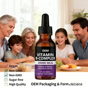 Gotas de Complejo Vitamínico B Líquido OEM, Complejo de Vitaminas B, Biotina, Vitamina B12, Niacina, Folato, Suplemento de Apoyo Metabólico, Vegano - Product Image 4