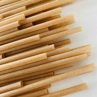 Pailles biodégradables de bagasse de canne à sucre 6-8mm de diamètre pailles de boisson pour bars et fêtes Logo imprimé matière naturelle et plastique