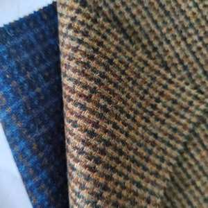 새로운 색상 체크 370GSM 멜톤 100% 울 원단 남성과 여성의 세트 코트 - Product Image 2