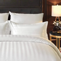Vente en gros de linge de lit et de literie d'hôtel en coton 100% 300TC à rayures de 3 cm pour hôtel