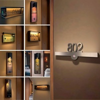 Plaque de porte électronique intelligente moderne personnalisable Dsymbol 2025 pour hôtels, en acier inoxydable lumineux, pour maison