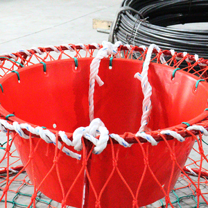 Trampa redonda multifilamento para cangrejo rey y Camarón, jaula de pesca de mar profundo de doble nudo con entrada fuerte para cangrejo - Product Image 5
