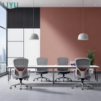 Chaise de bureau ergonomique contemporaine en maille à dossier haut avec appui-tête fixe pivotant pour usage professionnel et atelier